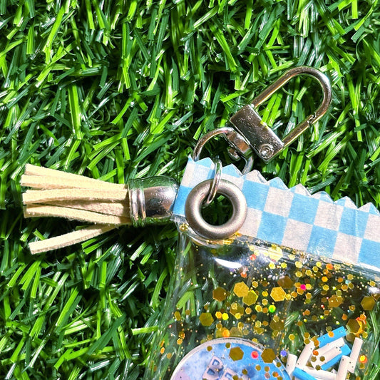 Handmade Beach Life Candy Bag Shaker Keychain || PVC Resin Seashell Glitter Accessory