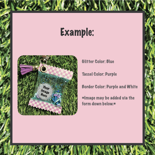 Custom Handmade Candy Bag Shaker Keychain || Submit Image Below! || Personalized Keychain