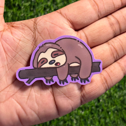 Sleeping Sloth Sticker || Doodle Art || Vinyl Waterproof Sticker
