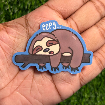 'eepy' Sloth Sticker || Doodle Art || Vinyl Waterproof Sticker