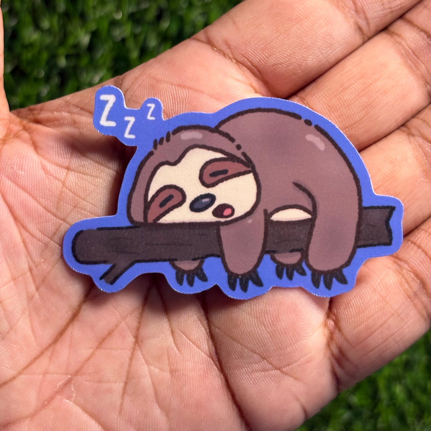 'Zzz' Sloth Sticker || Doodle Art || Vinyl Waterproof Sticker