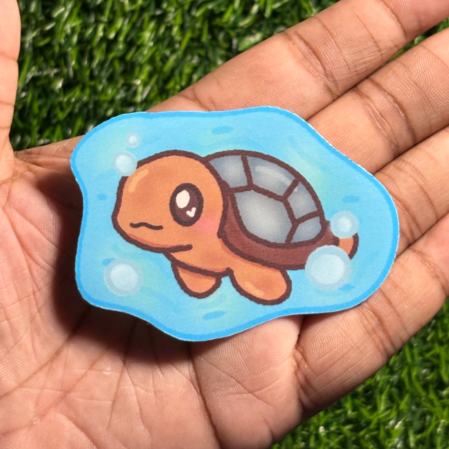 Turtle in Water Sticker || Doodle Art || Waterproof Vinyl Sticker