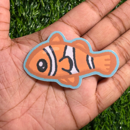 Clownfish Sticker || Doodle Art || Waterproof Vinyl Sticker
