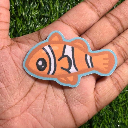 Clownfish Sticker || Doodle Art || Waterproof Vinyl Sticker