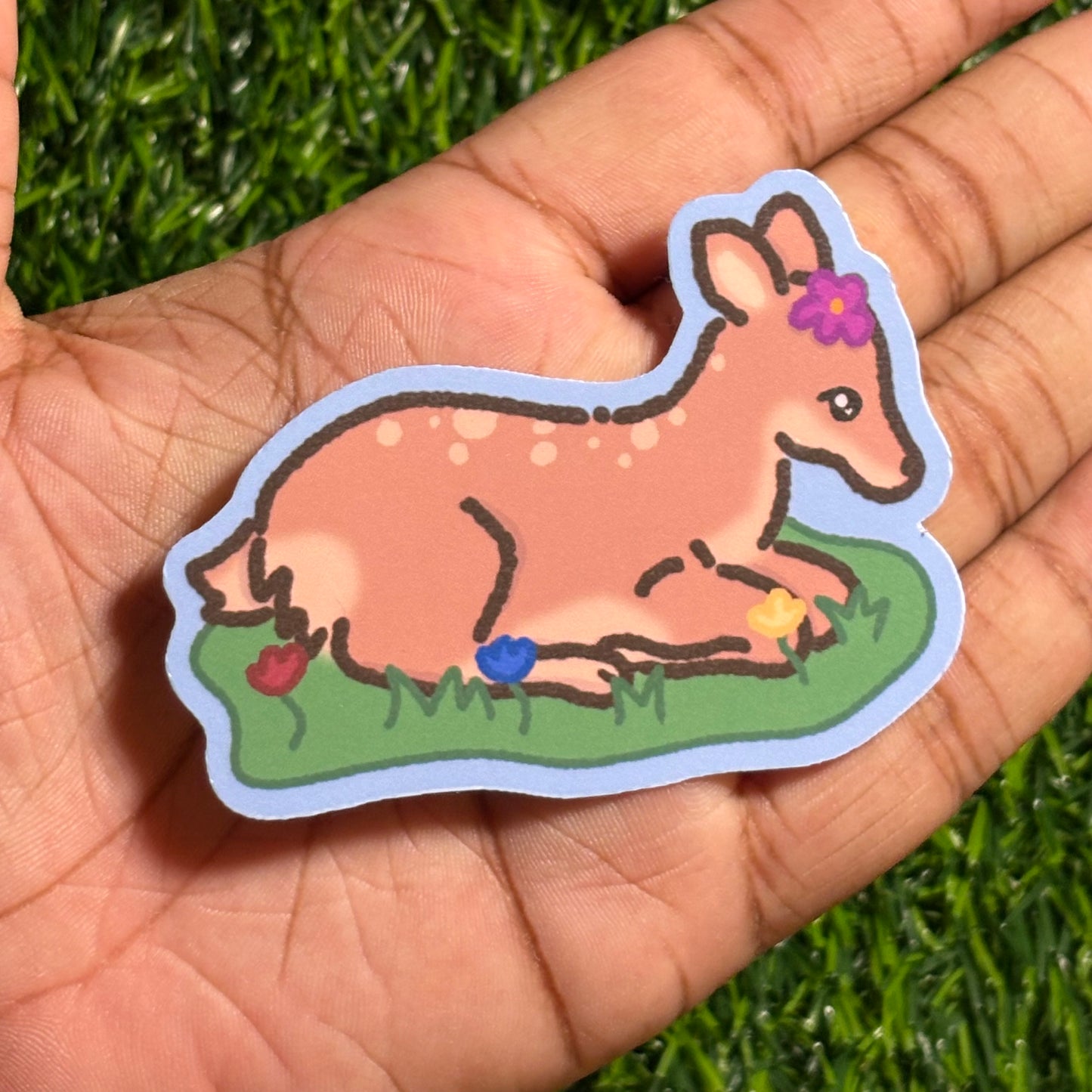 Baby Deer Sticker || Doodle Art ||Waterproof Vinyl Sticker