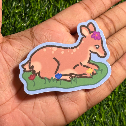 Baby Deer Sticker || Doodle Art ||Waterproof Vinyl Sticker