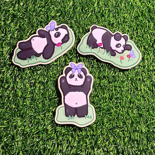 Panda and Butterfly Sticker Set || Doodle Art || Vinyl Waterproof Stickers