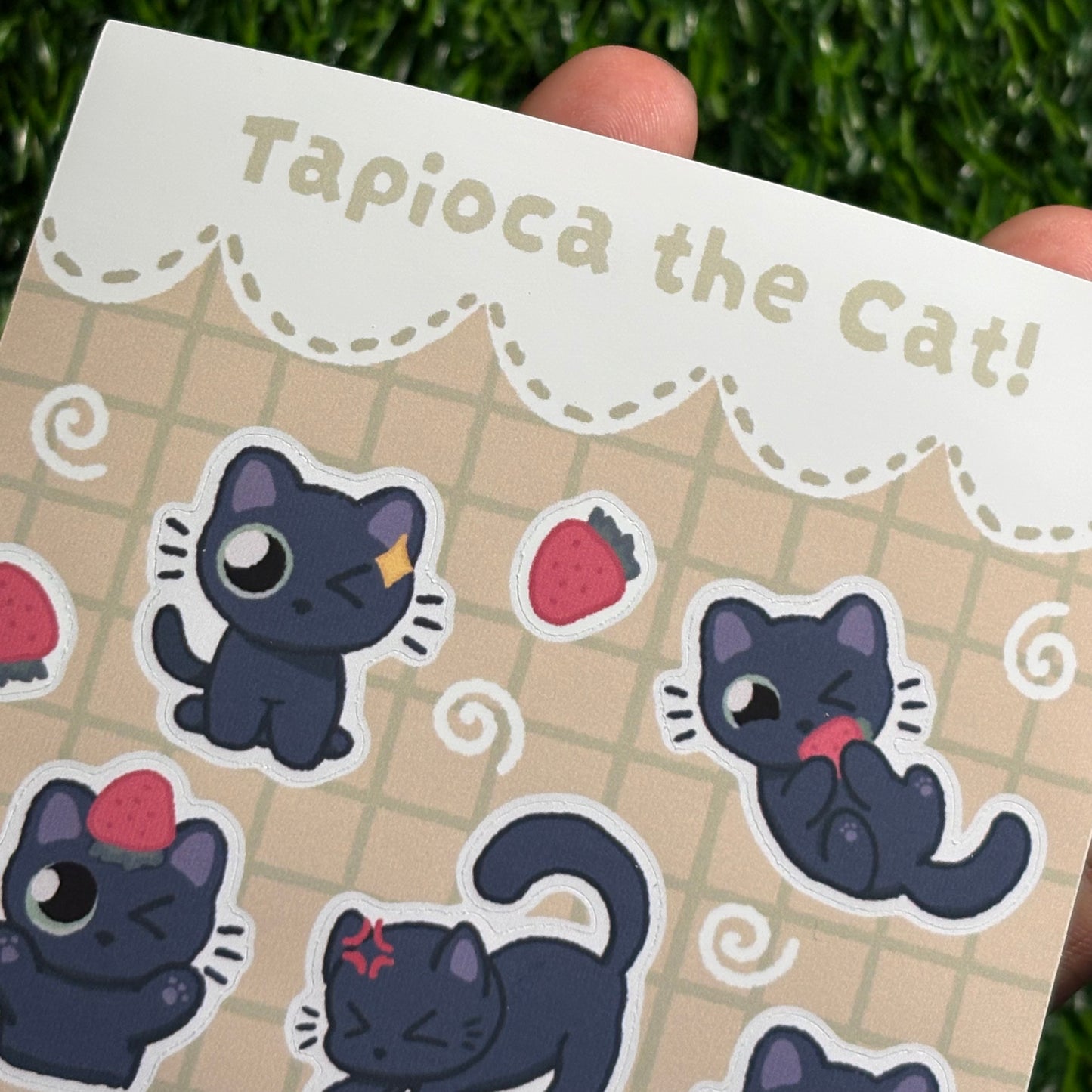 Tapioca the Cat Sticker Sheet || Black Cat Stickers || Matte Vinyl Water-Resistant