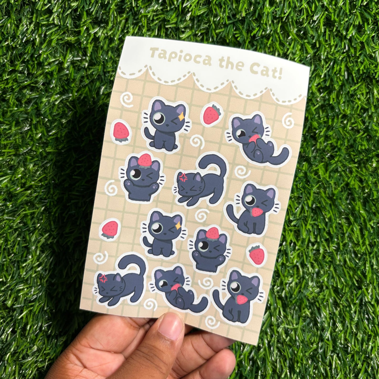 Tapioca the Cat Sticker Sheet || Black Cat Stickers || Matte Vinyl Water-Resistant
