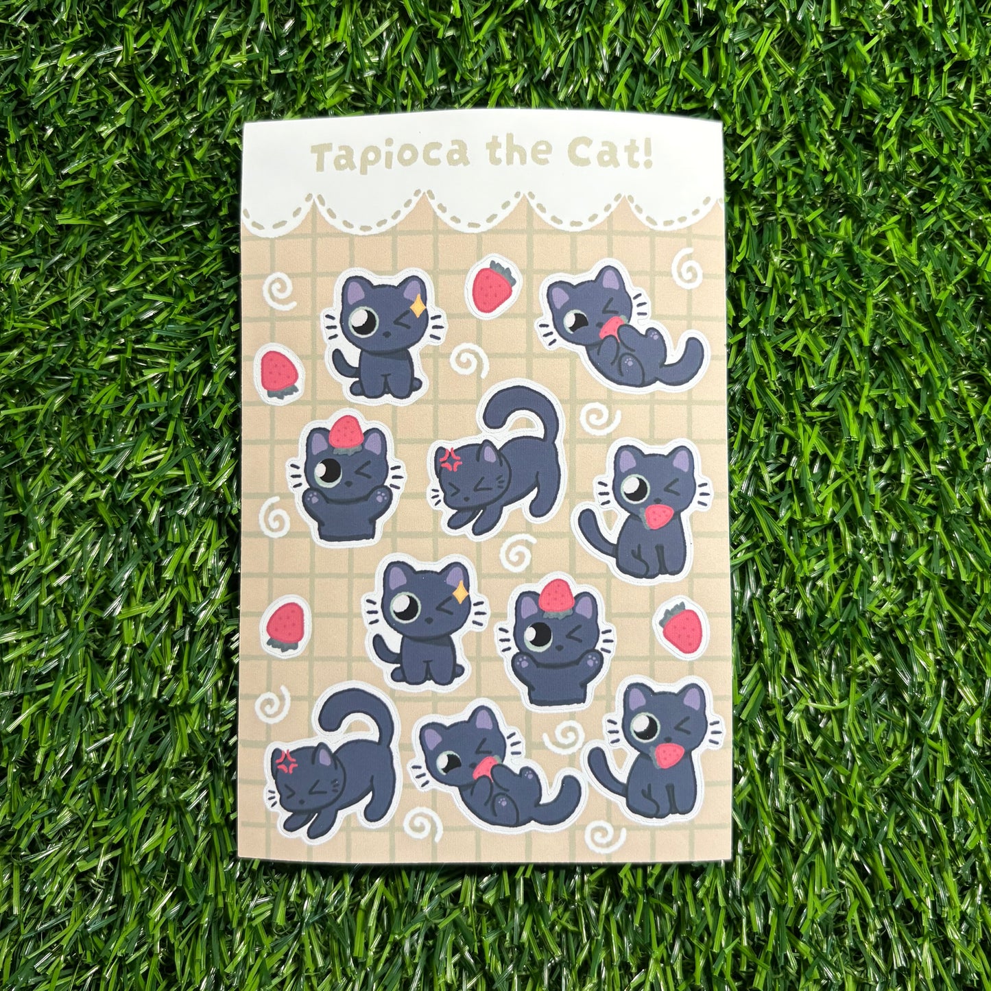 Tapioca the Cat Sticker Sheet || Black Cat Stickers || Matte Vinyl Water-Resistant
