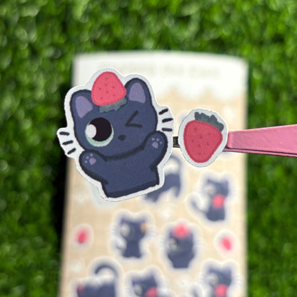 Tapioca the Cat Sticker Sheet || Black Cat Stickers || Matte Vinyl Water-Resistant