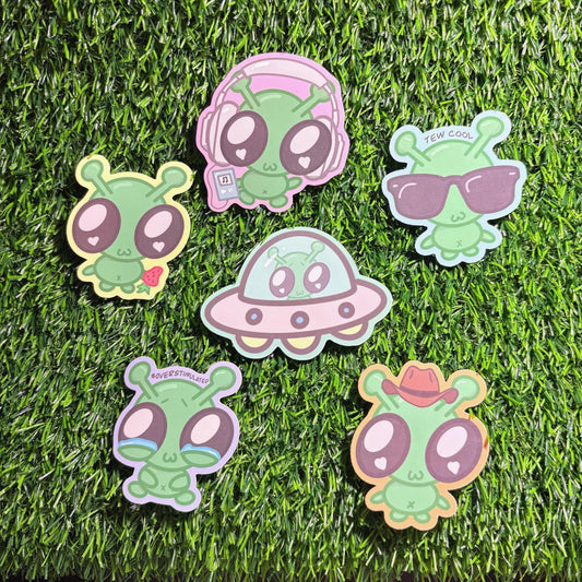 Cartoon Alien Sticker(s)! || Deeboe the Lil' Alien V1 || Vinyl Waterproof Sticker