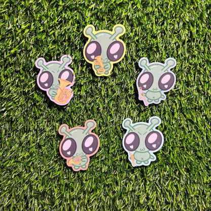 Musical Instrument Alien Sticker(s)! || Deeboe the Lil' Alien V2 || Vinyl Waterproof Sticker