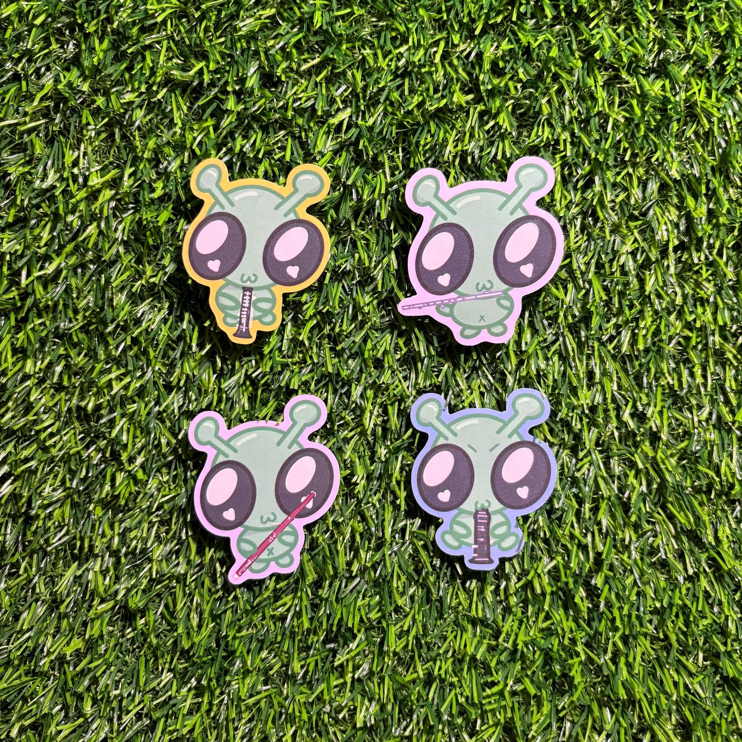 Musical Instrument Alien Sticker(s)! || Deeboe the Lil' Alien V2 || Vinyl Waterproof Sticker