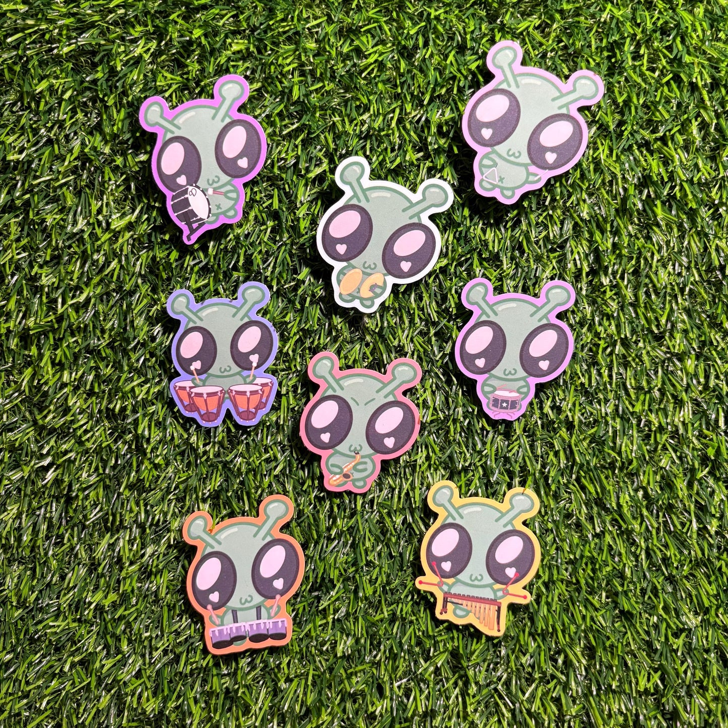Musical Instrument Alien Sticker(s)! || Deeboe the Lil' Alien V2 || Vinyl Waterproof Sticker