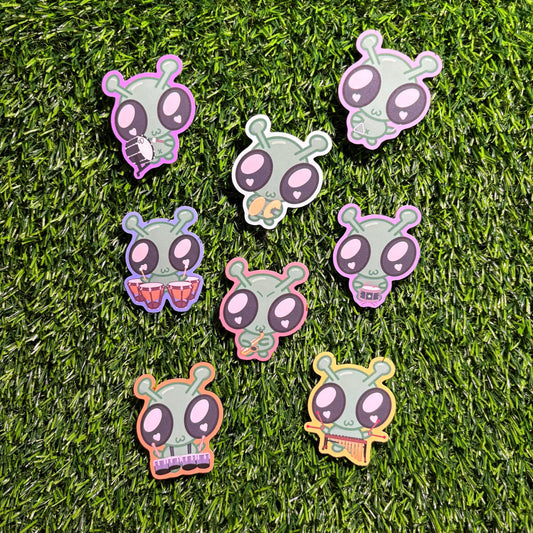 Musical Instrument Alien Sticker(s)! || Deeboe the Lil' Alien V2 || Vinyl Waterproof Sticker