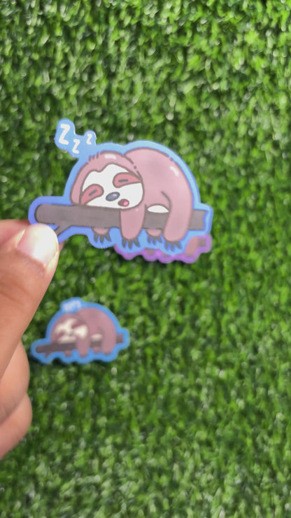 'Zzz' Sloth Sticker || Doodle Art || Vinyl Waterproof Sticker