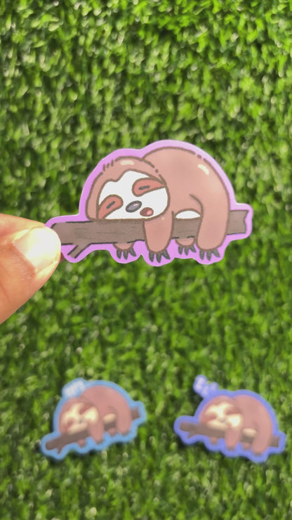 Sleeping Sloth Sticker || Doodle Art || Vinyl Waterproof Sticker