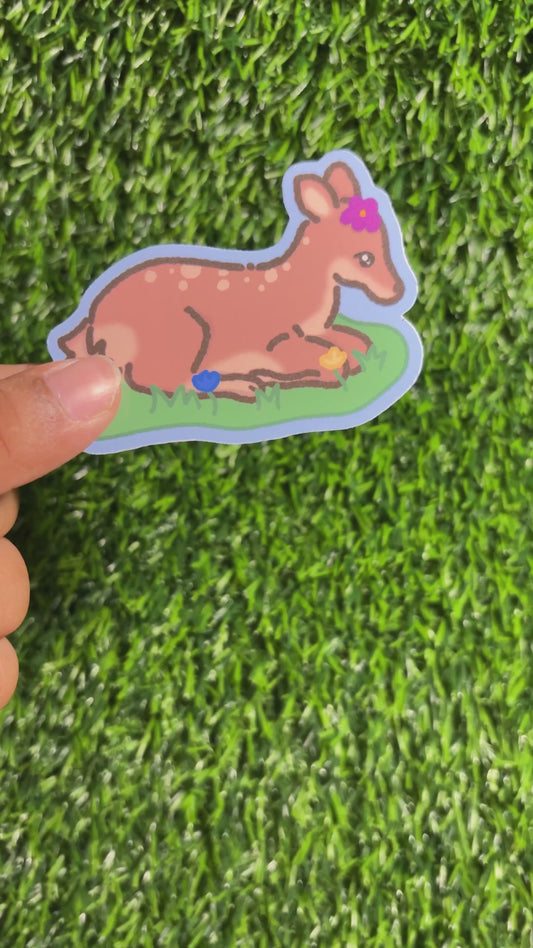 Baby Deer Sticker || Doodle Art ||Waterproof Vinyl Sticker
