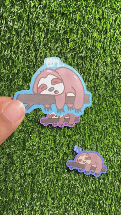 'eepy' Sloth Sticker || Doodle Art || Vinyl Waterproof Sticker