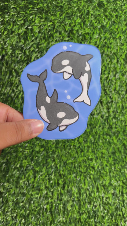 Orca Stickers || Doodle Art || Vinyl Waterproof Stickers