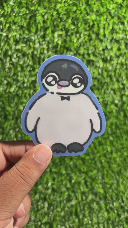 Silly Penguin Sticker || Doodle Art || Vinyl Waterproof Sticker